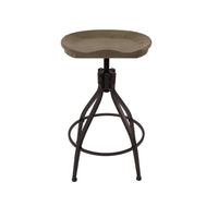 Counter Bar Stool, 26-30 Inch Adjustable Height, Brown Wood Seat -BM334455