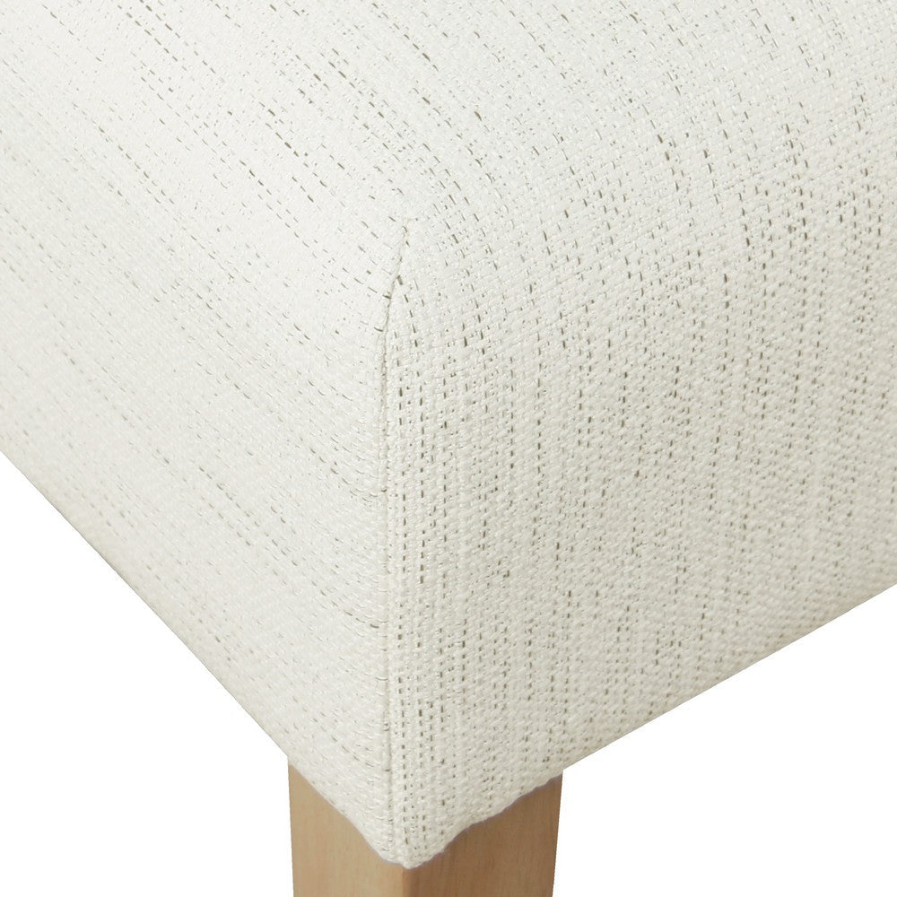 Dan Square Coffee Table Ottoman, Brown Wood, Cream Polyester 36 Inch -BM334463