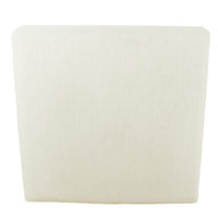 Dan Square Coffee Table Ottoman, Brown Wood, Cream Polyester 36 Inch -BM334463