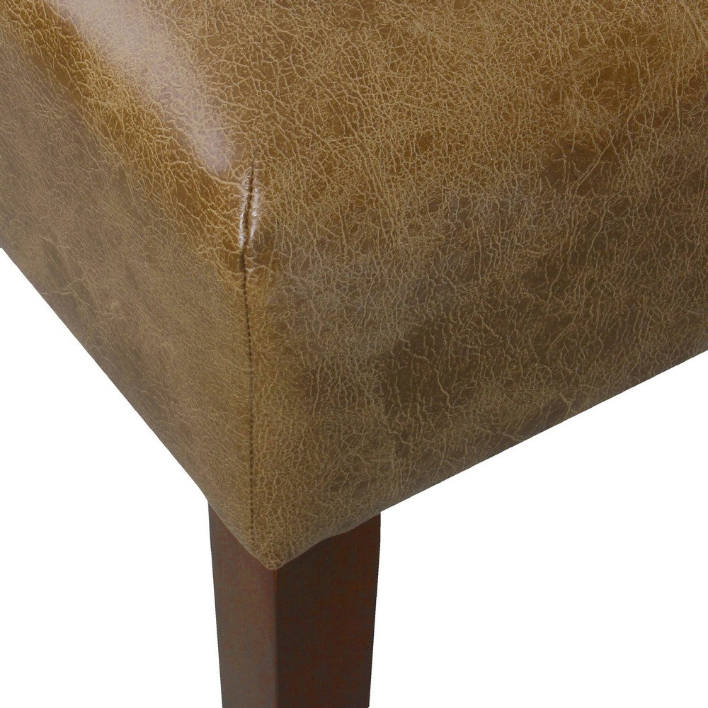 Dan Square Coffee Table Ottoman, Hardwood, Brown Faux Leather 36 Inch -BM334464