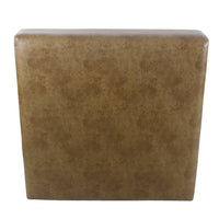 Dan Square Coffee Table Ottoman, Hardwood, Brown Faux Leather 36 Inch -BM334464