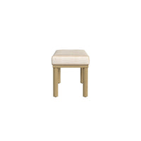 Fin Bench, Natural Brown Wood, Striped Tan Cream Polyester 48 Inch -BM334467