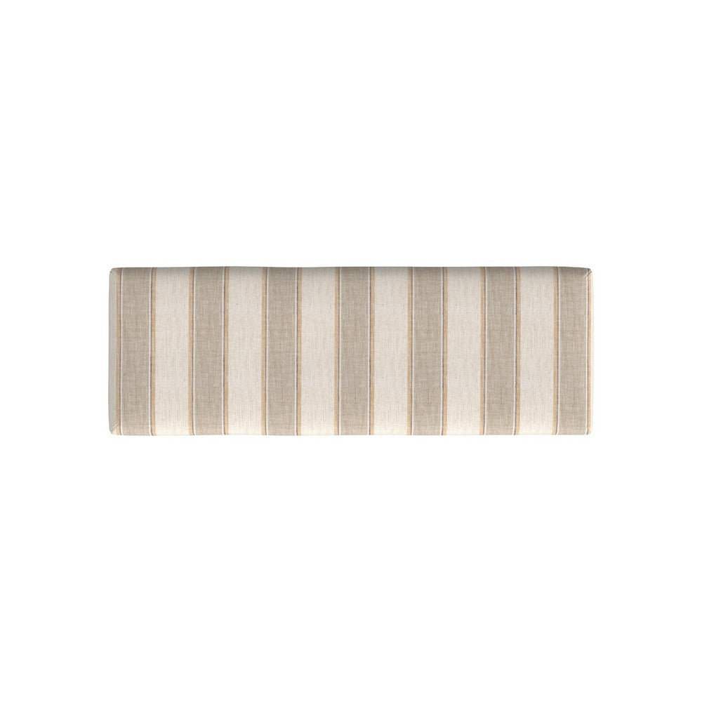 Fin Bench, Natural Brown Wood, Striped Tan Cream Polyester 48 Inch -BM334467