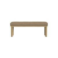 Fin Bench, Natural Wood Frame, Brown Boucle Textured Details 48 Inch -BM334468