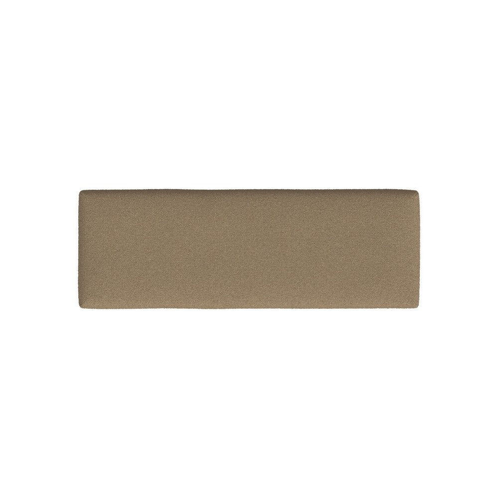 Fin Bench, Natural Wood Frame, Brown Boucle Textured Details 48 Inch -BM334468