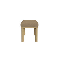 Fin Bench, Natural Wood Frame, Brown Boucle Textured Details 48 Inch -BM334468