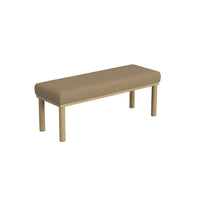 Fin Bench, Natural Wood Frame, Brown Boucle Textured Details 48 Inch -BM334468