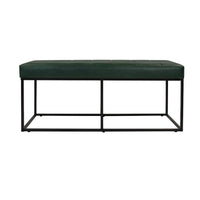 Kai Bench, Open Metal Frame, Green Channel Stitched Faux Suede 43 Inch -BM334470