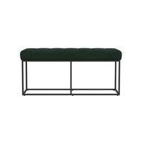 Kai Bench, Open Metal Frame, Green Channel Stitched Faux Suede 43 Inch -BM334470