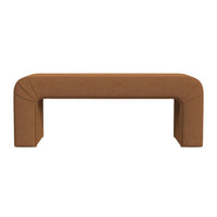 Gus Bench, Curved Arch Design, Orange Channel Tufted Velvet 48 Inch -BM334472