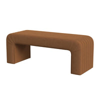 Gus Bench, Curved Arch Design, Orange Channel Tufted Velvet 48 Inch -BM334472