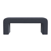 Gus Bench, Curved Arch Design, Blue Channel Tufted Velvet 48 Inch -BM334473