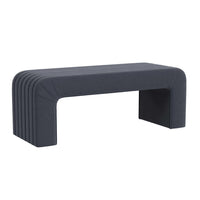 Gus Bench, Curved Arch Design, Blue Channel Tufted Velvet 48 Inch -BM334473