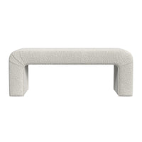Gus Bench, Curved Arch Design, Cream Channel Tufted Velvet 48 Inch -BM334474