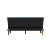 Ian Convertible Futon Sofa Bed, Adjustable Recliner, Blue Woven Fabric -BM334475