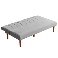 Ian Convertible Futon Sofa Bed, Adjustable Recliner, Gray Woven Fabric -BM334476
