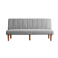Ian Convertible Futon Sofa Bed, Adjustable Recliner, Gray Woven Fabric -BM334476