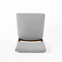Dining Side Chair Set of 2, Padded Open Back, Gray Woven Fabric -BM334478