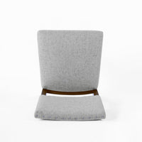 Dining Side Chair Set of 2, Padded Open Back, Gray Woven Fabric -BM334478