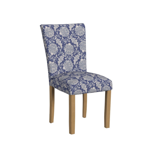 Jax Parsons Dining Chair Set of 2, Blue Gray Floral Print Polyester -BM334480
