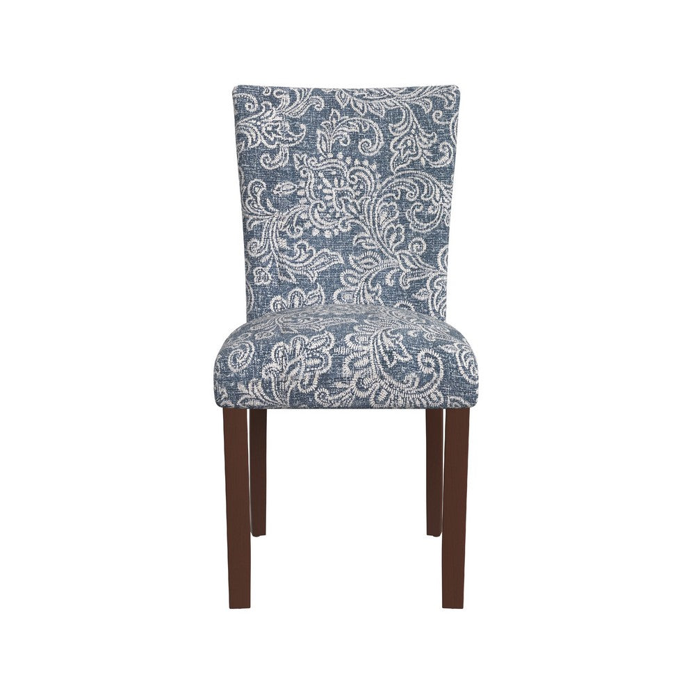 Jax Parsons Dining Chair Set of 2, Blue Jacobean Print Polyester -BM334481