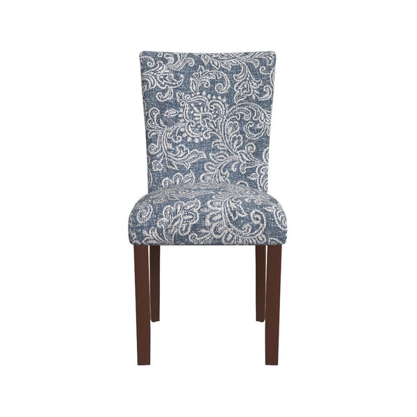 Jax Parsons Dining Chair Set of 2, Blue Jacobean Print Polyester -BM334481