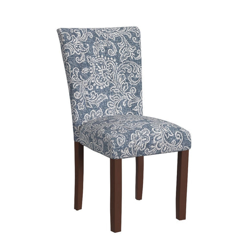 Jax Parsons Dining Chair Set of 2, Blue Jacobean Print Polyester -BM334481