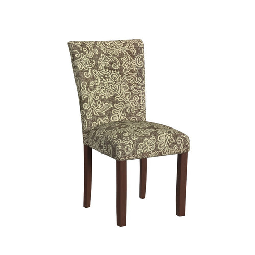 Jax Parsons Dining Chair Set of 2, Brown Jacobean Print Polyester -BM334482