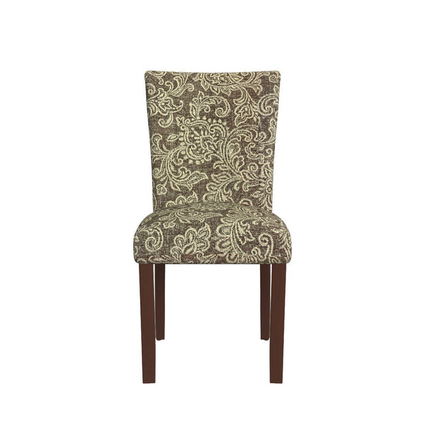 Jax Parsons Dining Chair Set of 2, Brown Jacobean Print Polyester -BM334482
