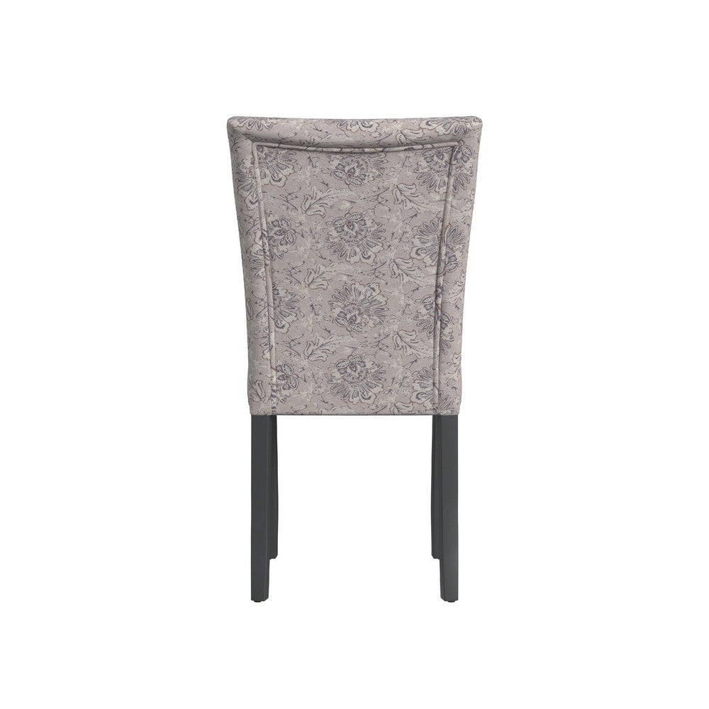 Jax Parsons Dining Chair Set of 2, Linen Artistic Floral Print Fabric -BM334483