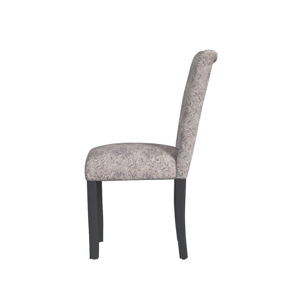 Jax Parsons Dining Chair Set of 2, Linen Artistic Floral Print Fabric -BM334483