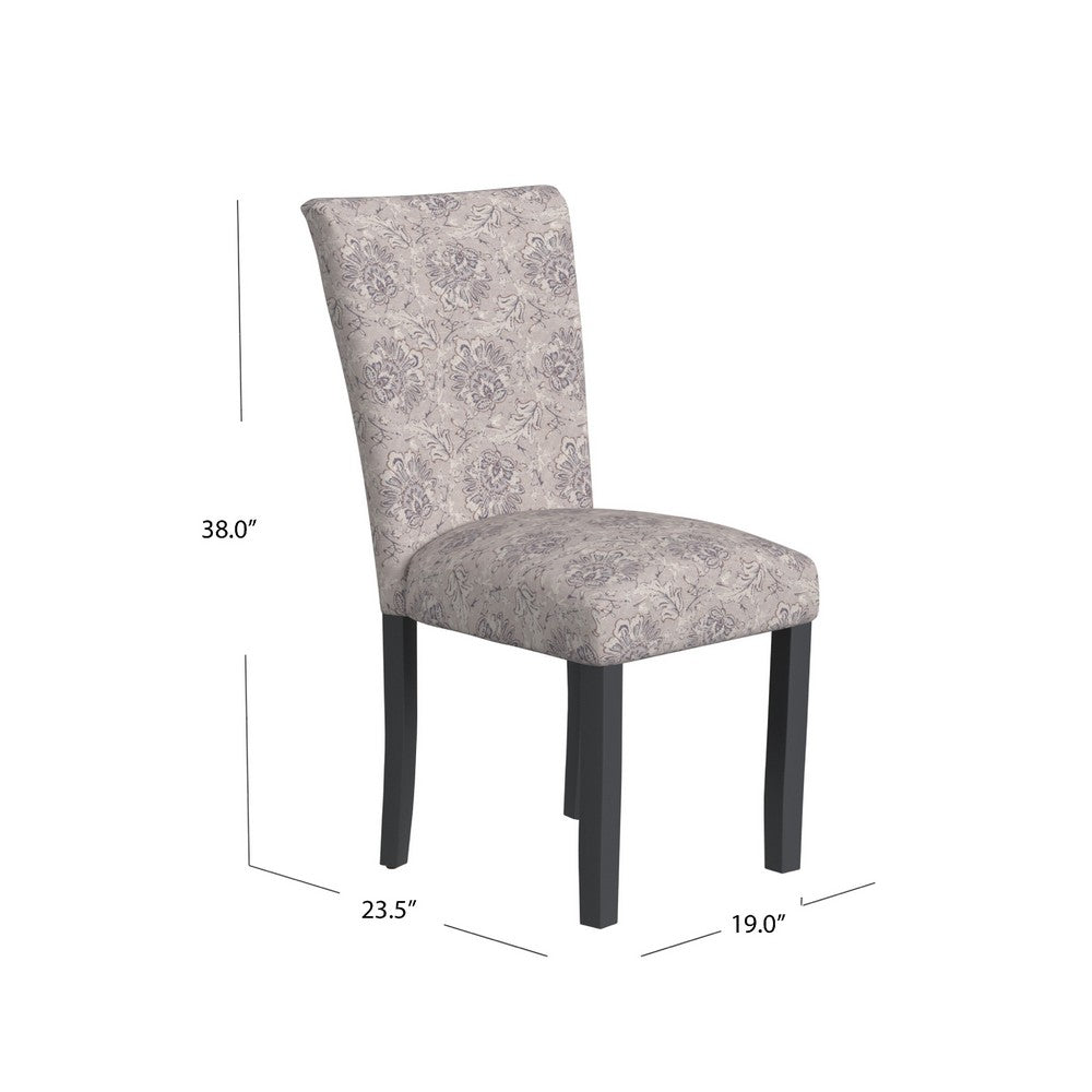 Jax Parsons Dining Chair Set of 2, Linen Artistic Floral Print Fabric -BM334483