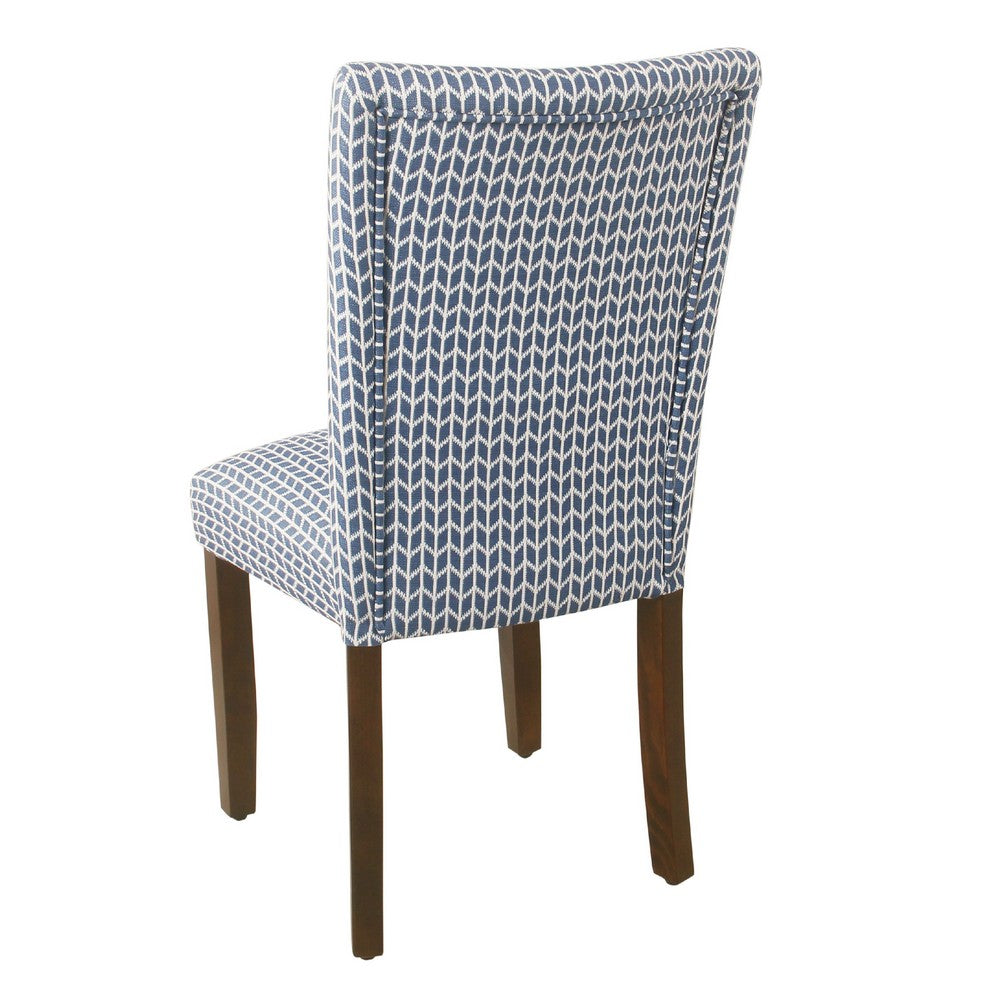 Jax Parsons Dining Chair Set of 2, Blue Geometric Print Polyester -BM334484