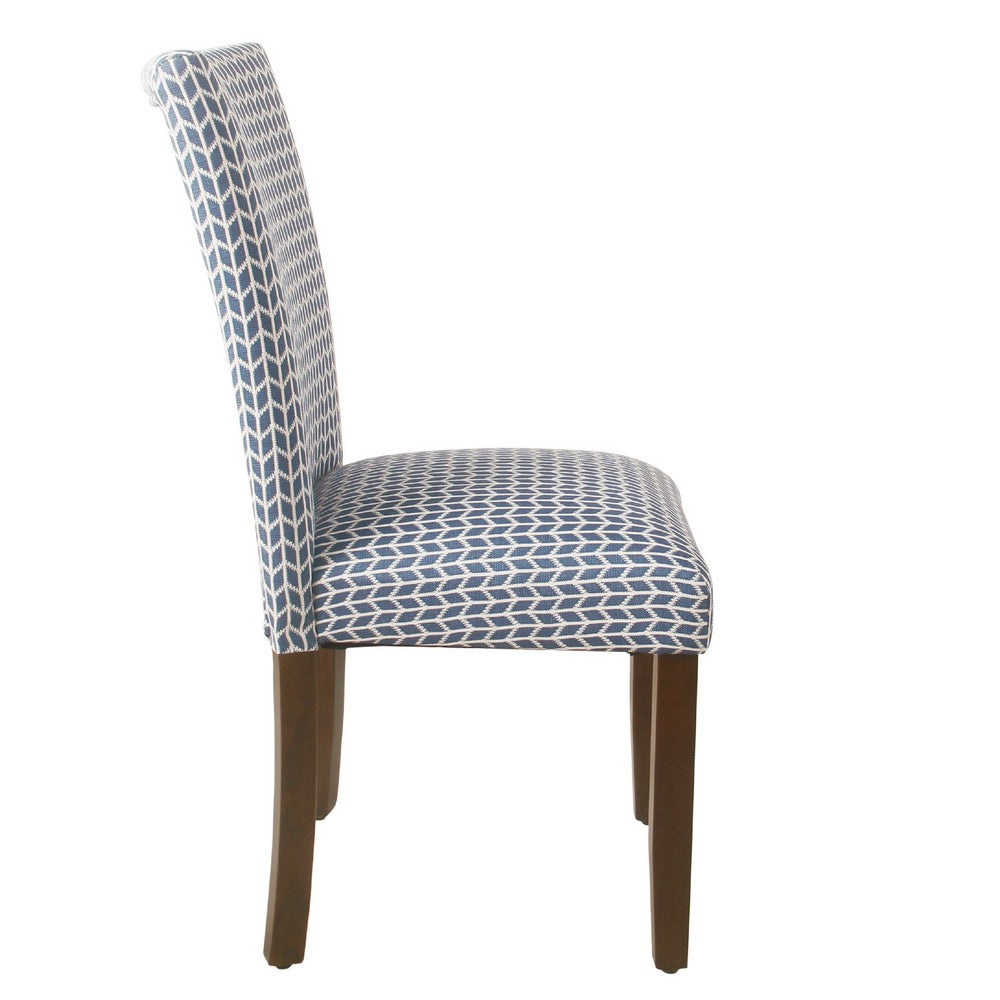 Jax Parsons Dining Chair Set of 2, Blue Geometric Print Polyester -BM334484