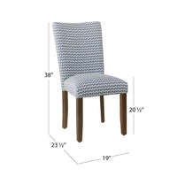 Jax Parsons Dining Chair Set of 2, Blue Geometric Print Polyester -BM334484