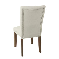Jax Parsons Dining Chair Set of 2, Walnut Legs, Gray Woven Polyester -BM334485