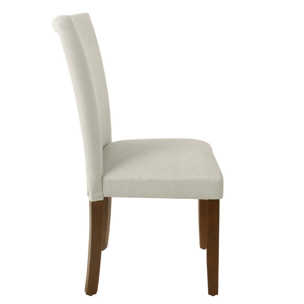 Jax Parsons Dining Chair Set of 2, Walnut Legs, Gray Woven Polyester -BM334485