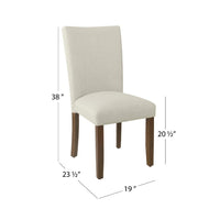 Jax Parsons Dining Chair Set of 2, Walnut Legs, Gray Woven Polyester -BM334485