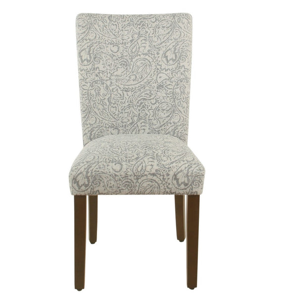 Jax Parsons Dining Chair Set of 2, Dark Walnut, Gray Beige Floral -BM334486