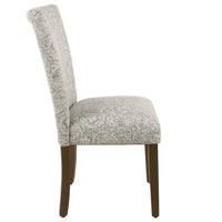 Jax Parsons Dining Chair Set of 2, Dark Walnut, Gray Beige Floral -BM334486