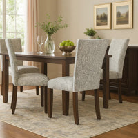 Jax Parsons Dining Chair Set of 2, Dark Walnut, Gray Beige Floral -BM334486