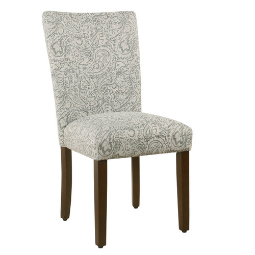 Jax Parsons Dining Chair Set of 2, Dark Walnut, Gray Beige Floral -BM334486
