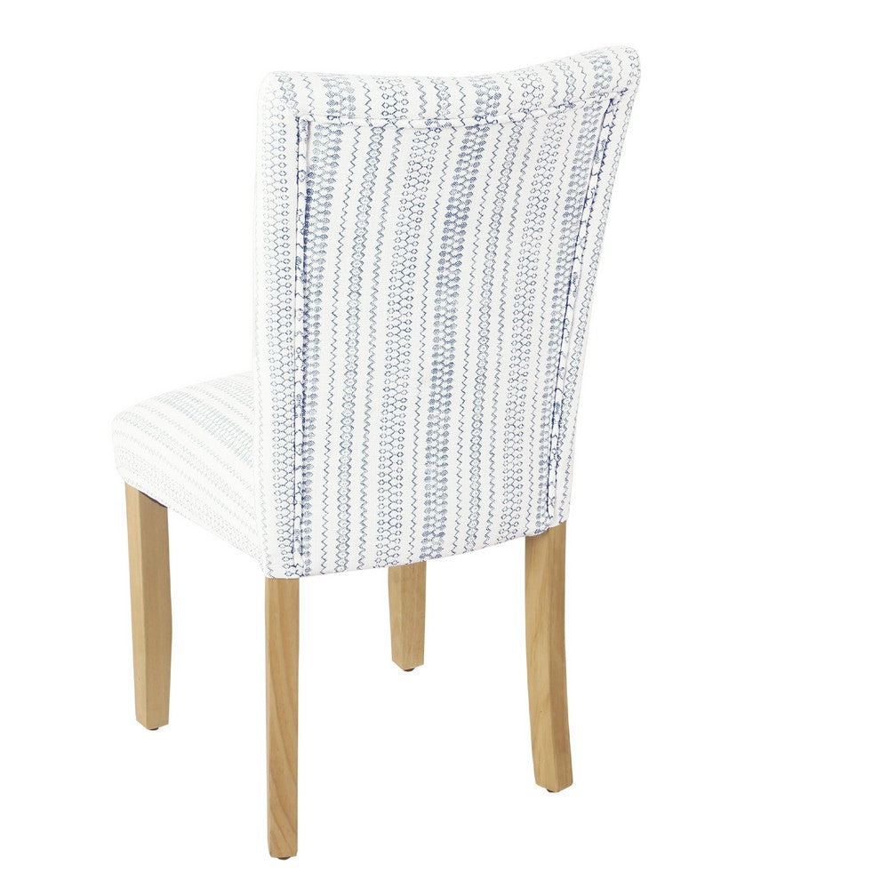 Jax Parsons Dining Chair Set of 2, Blue and White Farmhouse Striped -BM334487