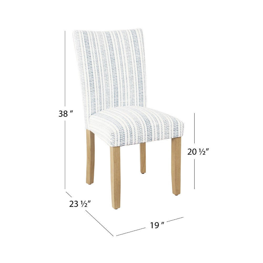Jax Parsons Dining Chair Set of 2, Blue and White Farmhouse Striped -BM334487