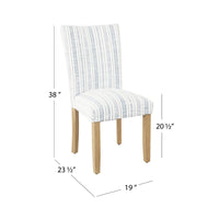 Jax Parsons Dining Chair Set of 2, Blue and White Farmhouse Striped -BM334487