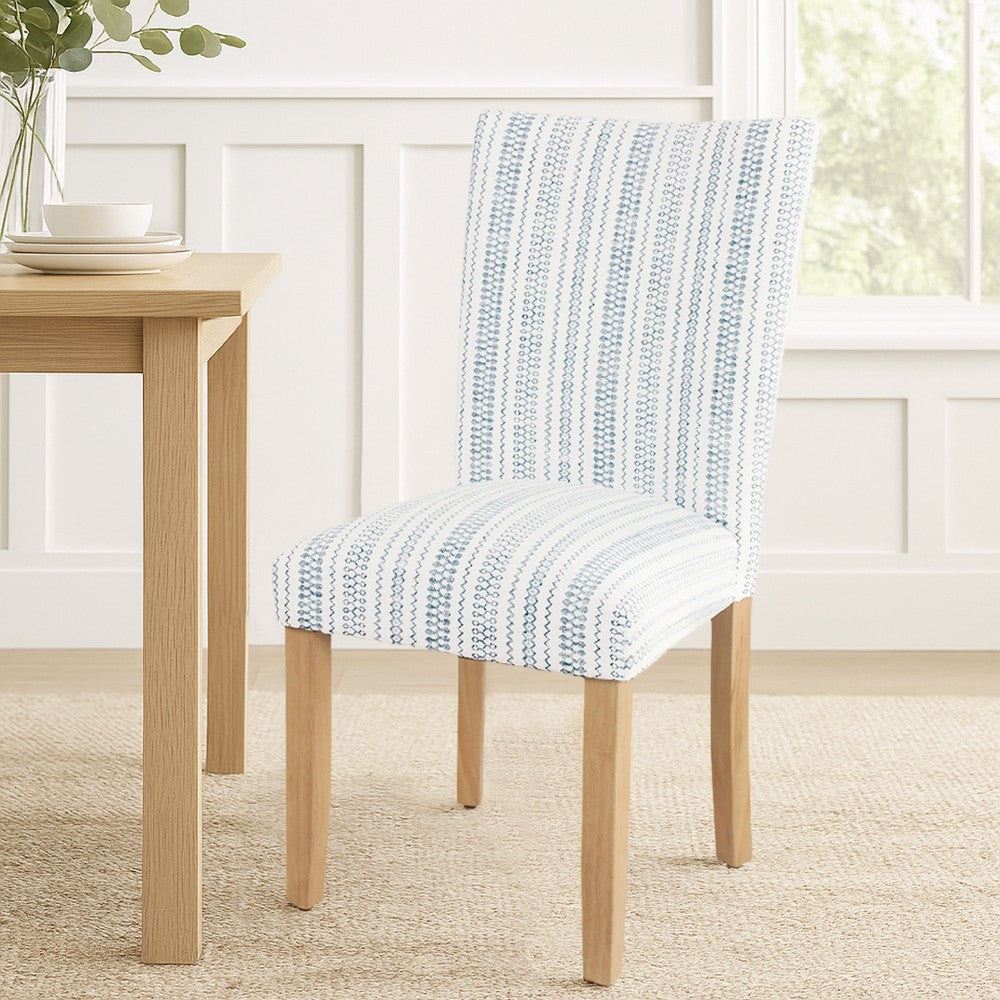 Jax Parsons Dining Chair Set of 2, Blue and White Farmhouse Striped -BM334487