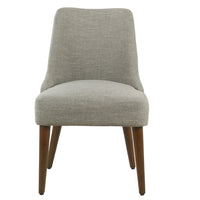 Guy Dining Chair with Dark Amber Tapered Legs, Gray Woven Fabric -BM334488