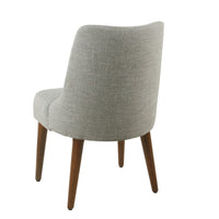 Guy Dining Chair with Dark Amber Tapered Legs, Gray Woven Fabric -BM334488