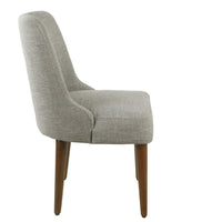 Guy Dining Chair with Dark Amber Tapered Legs, Gray Woven Fabric -BM334488