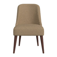 Guy Dining Chair with Dark Amber Tapered Legs, Brown Boucle Fabric -BM334489